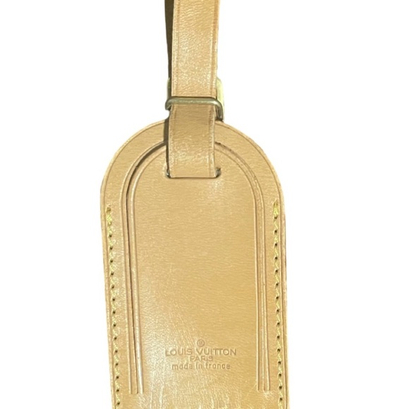 Louis Vuitton Beige Leather Bag Tag - Picture 3 of 5